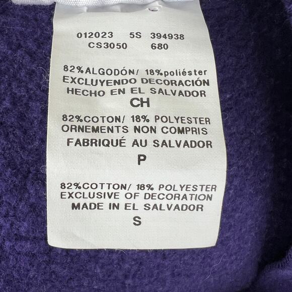 NYU New York University Champion Purple Crewneck Cotton Blend Sweatshirt Size S - Picture 8 of 9